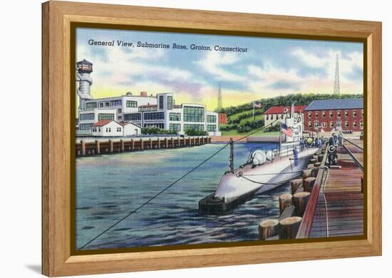 Groton, Connecticut - General View of the Submarine Base-Lantern Press-Framed Stretched Canvas