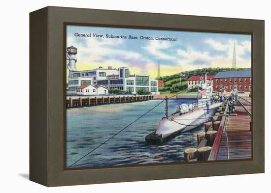 Groton, Connecticut - General View of the Submarine Base-Lantern Press-Framed Stretched Canvas