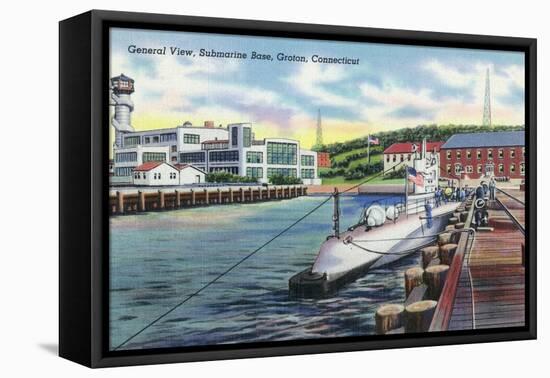 Groton, Connecticut - General View of the Submarine Base-Lantern Press-Framed Stretched Canvas