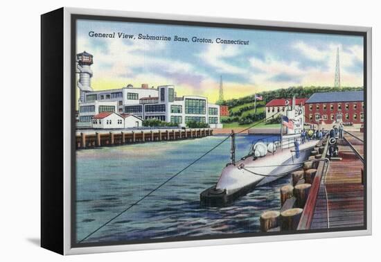 Groton, Connecticut - General View of the Submarine Base-Lantern Press-Framed Stretched Canvas