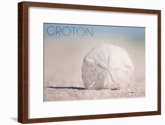 Groton, Connecticut - Sand Dollar and Beach-Lantern Press-Framed Art Print