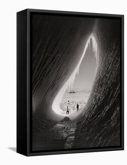 Grotto in an Iceberg, 1911 (B/W Photo)-Herbert Ponting-Framed Premier Image Canvas