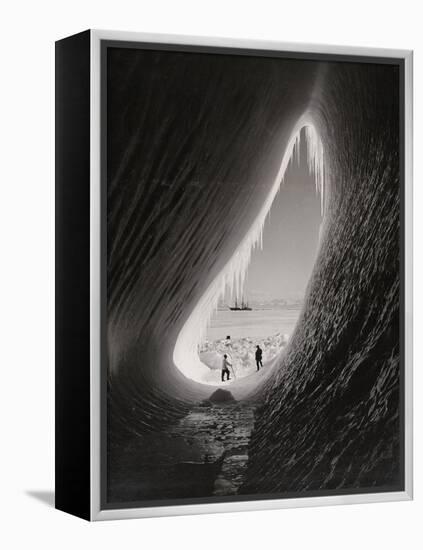 Grotto in an Iceberg, 1911 (B/W Photo)-Herbert Ponting-Framed Premier Image Canvas