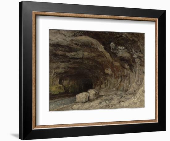 Grotto of Sarrazine near Nans-sous-Sainte-Anne, c.1864-Gustave Courbet-Framed Giclee Print