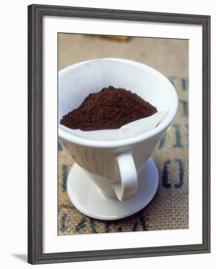 Ground Coffee in Filter-Sara Danielsson-Framed Photographic Print