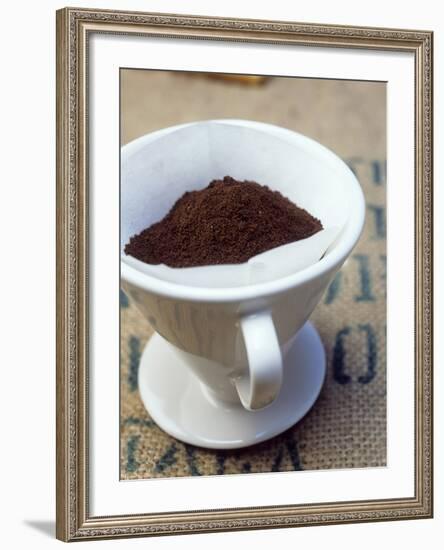 Ground Coffee in Filter-Sara Danielsson-Framed Photographic Print