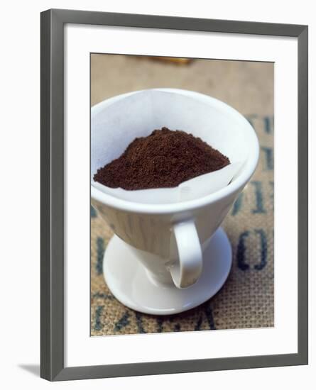 Ground Coffee in Filter-Sara Danielsson-Framed Photographic Print