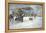 Ground Crew and Pilot Manhandle a French Spad Fighter Through the Snow to a Hangar, January 1918-Francois Flameng-Framed Premier Image Canvas