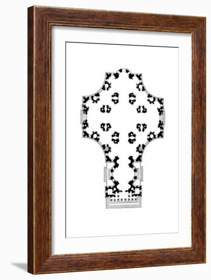 Ground Plan of St Paul's Cathedral, London, Second Design, 17th Century-Christopher Wren-Framed Giclee Print