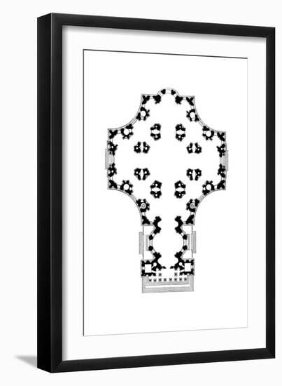 Ground Plan of St Paul's Cathedral, London, Second Design, 17th Century-Christopher Wren-Framed Giclee Print
