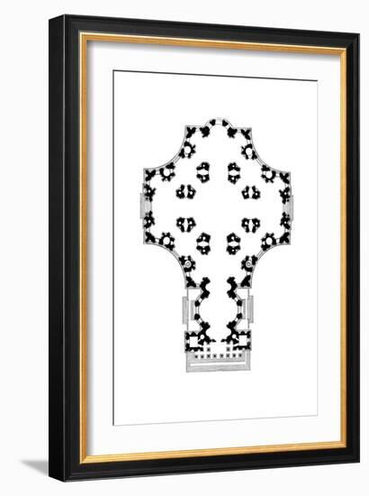 Ground Plan of St Paul's Cathedral, London, Second Design, 17th Century-Christopher Wren-Framed Giclee Print