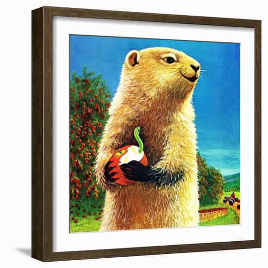 Groundhog and Apple - Jack & Jill-Dorothy Forsyth-Framed Giclee Print