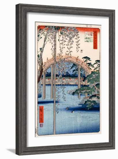 Grounds of Kameido Tenjin Shrine, Plate 57 from the Series 'One Hundred Views of Famous Places in…-Ando Hiroshige-Framed Giclee Print