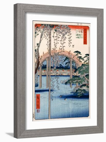 Grounds of Kameido Tenjin Shrine, Plate 57 from the Series 'One Hundred Views of Famous Places in…-Ando Hiroshige-Framed Giclee Print