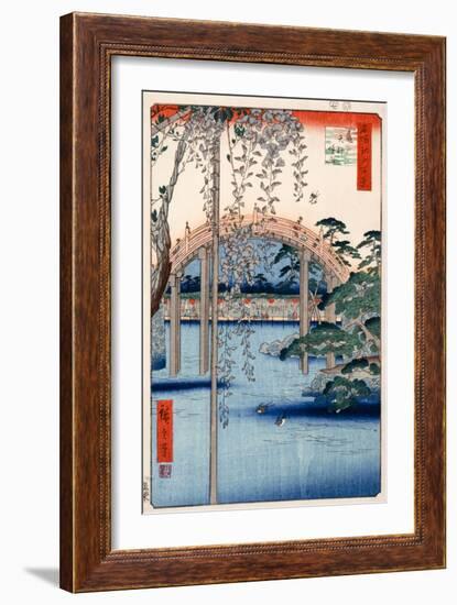 Grounds of Kameido Tenjin Shrine, Plate 57 from the Series 'One Hundred Views of Famous Places in…-Ando Hiroshige-Framed Giclee Print