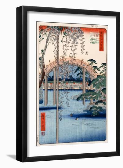 Grounds of Kameido Tenjin Shrine, Plate 57 from the Series 'One Hundred Views of Famous Places in…-Ando Hiroshige-Framed Giclee Print