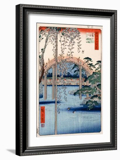 Grounds of Kameido Tenjin Shrine, Plate 57 from the Series 'One Hundred Views of Famous Places in…-Ando Hiroshige-Framed Giclee Print