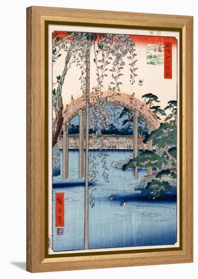 Grounds of Kameido Tenjin Shrine, Plate 57 from the Series 'One Hundred Views of Famous Places in…-Ando Hiroshige-Framed Premier Image Canvas