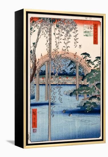 Grounds of Kameido Tenjin Shrine, Plate 57 from the Series 'One Hundred Views of Famous Places in…-Ando Hiroshige-Framed Premier Image Canvas