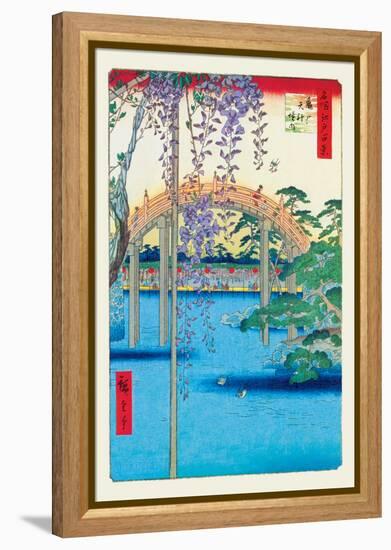 Grounds of the Kameido Tenjin Shrine-Ando Hiroshige-Framed Stretched Canvas