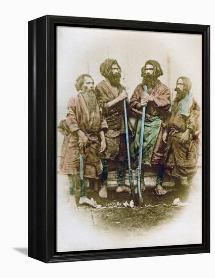 Group of Ainu People, Japan, 1882-Felice Beato-Framed Premier Image Canvas