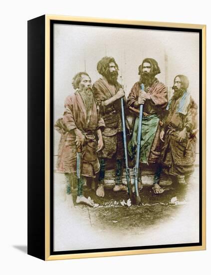 Group of Ainu People, Japan, 1882-Felice Beato-Framed Premier Image Canvas