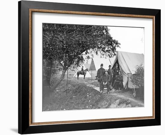 Group of American Civil War Officers at their Encampment-Stocktrek Images-Framed Photographic Print