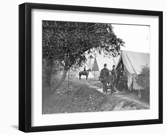 Group of American Civil War Officers at their Encampment-Stocktrek Images-Framed Photographic Print