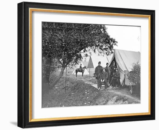 Group of American Civil War Officers at their Encampment-Stocktrek Images-Framed Photographic Print