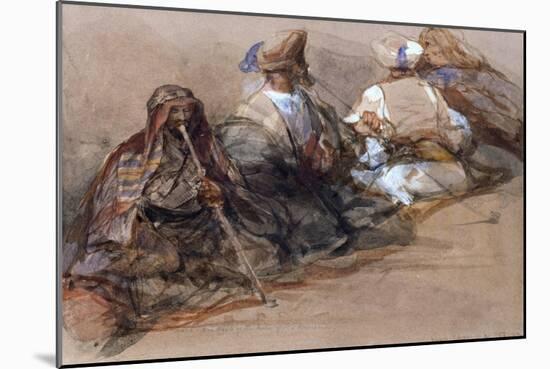 Group of Arab Figures, Two Smoking a Cubuk-David Roberts-Mounted Giclee Print