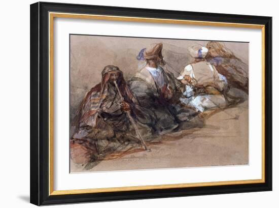 Group of Arab Figures, Two Smoking a Cubuk-David Roberts-Framed Giclee Print