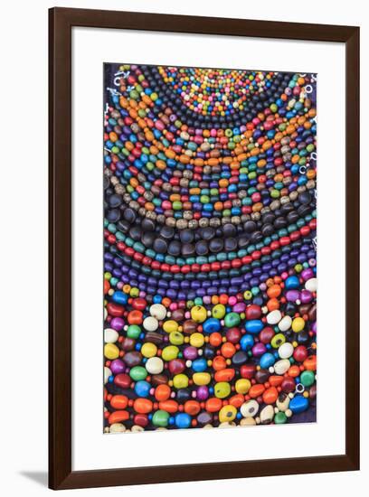 Group of beaded necklaces for sale at an antique market.-Stuart Westmorland-Framed Premium Photographic Print