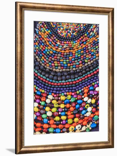 Group of beaded necklaces for sale at an antique market.-Stuart Westmorland-Framed Premium Photographic Print