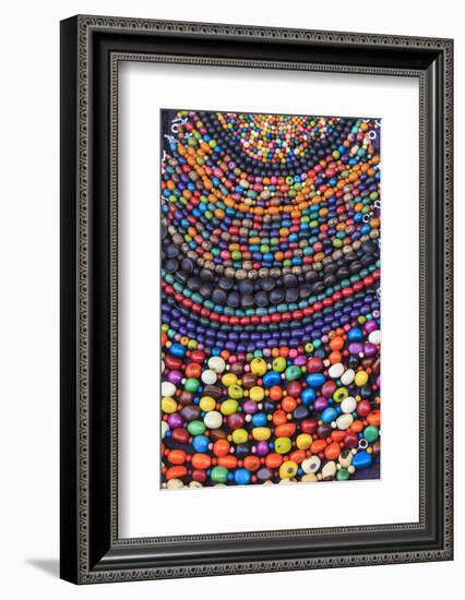 Group of beaded necklaces for sale at an antique market.-Stuart Westmorland-Framed Photographic Print