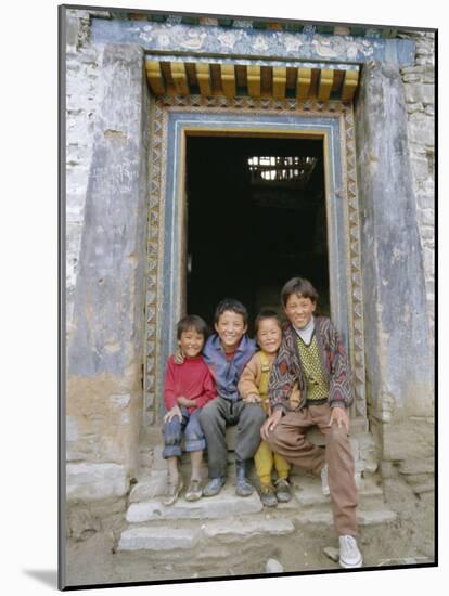 Group of Children from Village, Chedadong, Tibet, China-Doug Traverso-Mounted Photographic Print