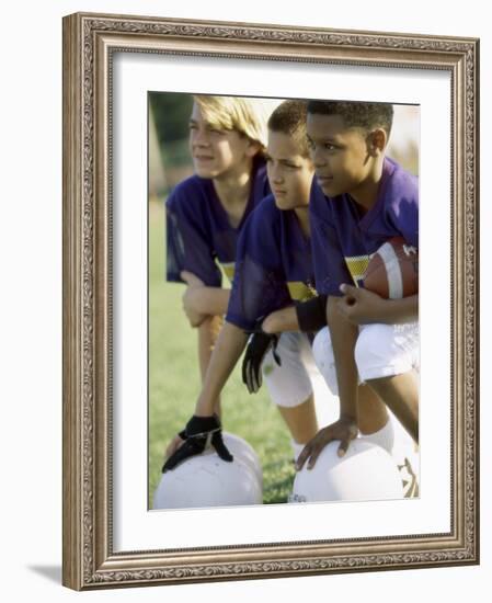 Group of Children in a Field-null-Framed Photographic Print