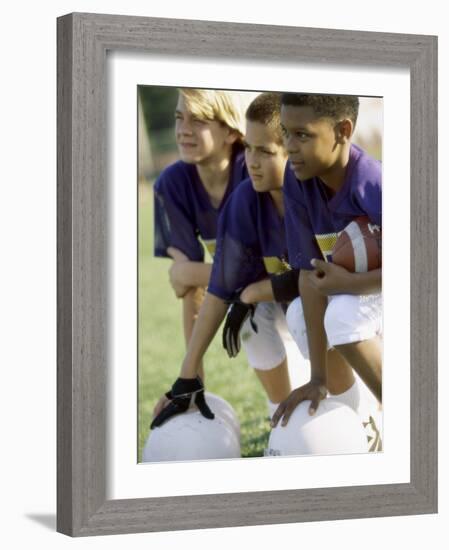 Group of Children in a Field-null-Framed Photographic Print