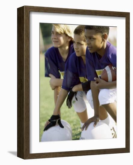 Group of Children in a Field-null-Framed Photographic Print