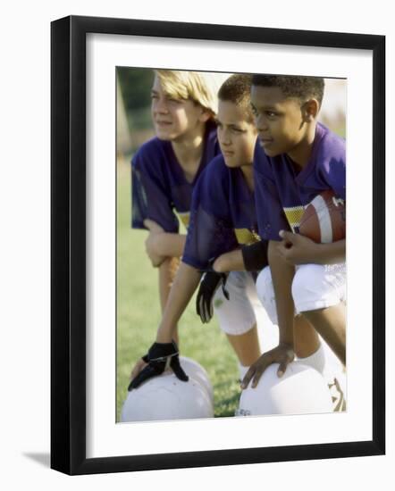 Group of Children in a Field-null-Framed Photographic Print