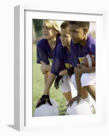 Group of Children in a Field-null-Framed Photographic Print