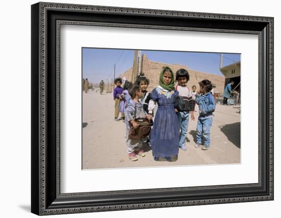 Group of Children in the Town of M'Hamid, Draa Valley, Morocco, North Africa, Africa-Jenny Pate-Framed Photographic Print