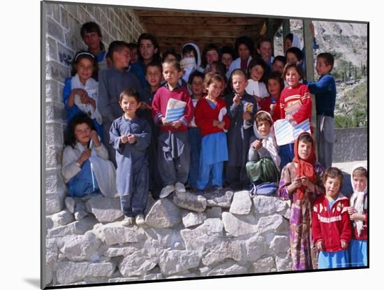 Group of Children Outside School, Gulmit, Upper Hunza Valley, Pakistan, Asia-Alison Wright-Mounted Photographic Print