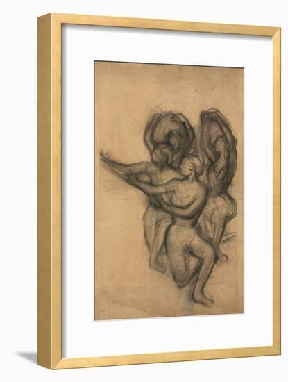 Group of Dancers; Groupe De Danseuses, C.1895-1900 (Charcoal on Joined Paper Laid Down on Board)-Edgar Degas-Framed Giclee Print