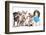 Group Of Dogs Dressed-Up : 5 Chihuahuas And A Shih Tzu-Life on White-Framed Photographic Print