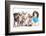 Group Of Dogs Dressed-Up : 5 Chihuahuas And A Shih Tzu-Life on White-Framed Photographic Print