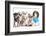 Group Of Dogs Dressed-Up : 5 Chihuahuas And A Shih Tzu-Life on White-Framed Photographic Print