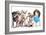 Group Of Dogs Dressed-Up : 5 Chihuahuas And A Shih Tzu-Life on White-Framed Photographic Print