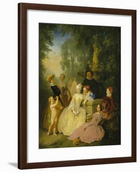 Group of Elegant Poeple in a Park, 1746-Christian Wilhelm Dietrich-Framed Giclee Print