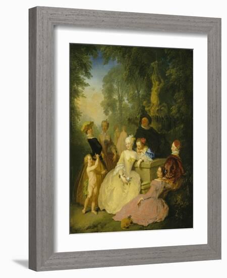 Group of Elegant Poeple in a Park, 1746-Christian Wilhelm Dietrich-Framed Giclee Print