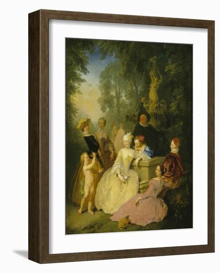 Group of Elegant Poeple in a Park, 1746-Christian Wilhelm Dietrich-Framed Giclee Print